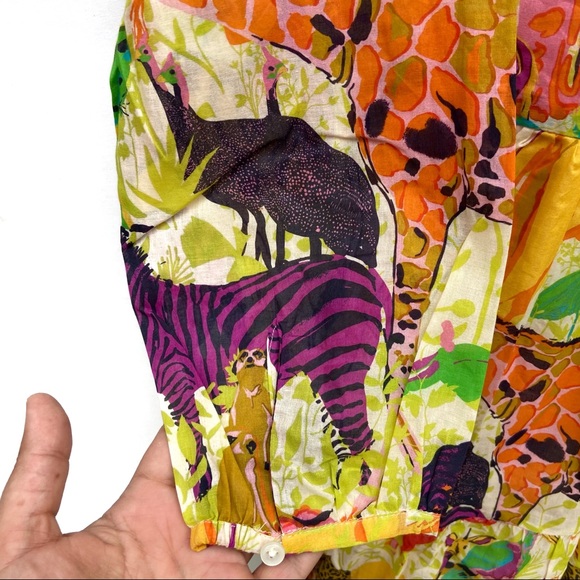 J. Crew Ratti Safari Animal Print Popover Dress - Picture 6 of 8